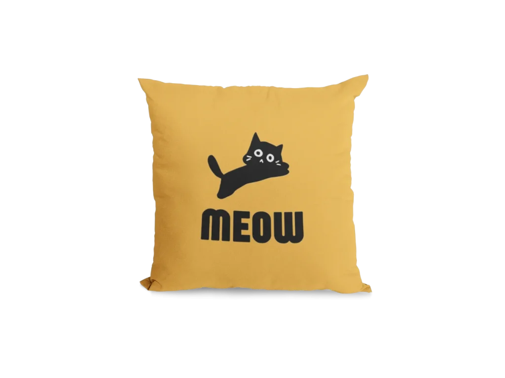 yellow Void Cat Pillowcase for black cat lovers