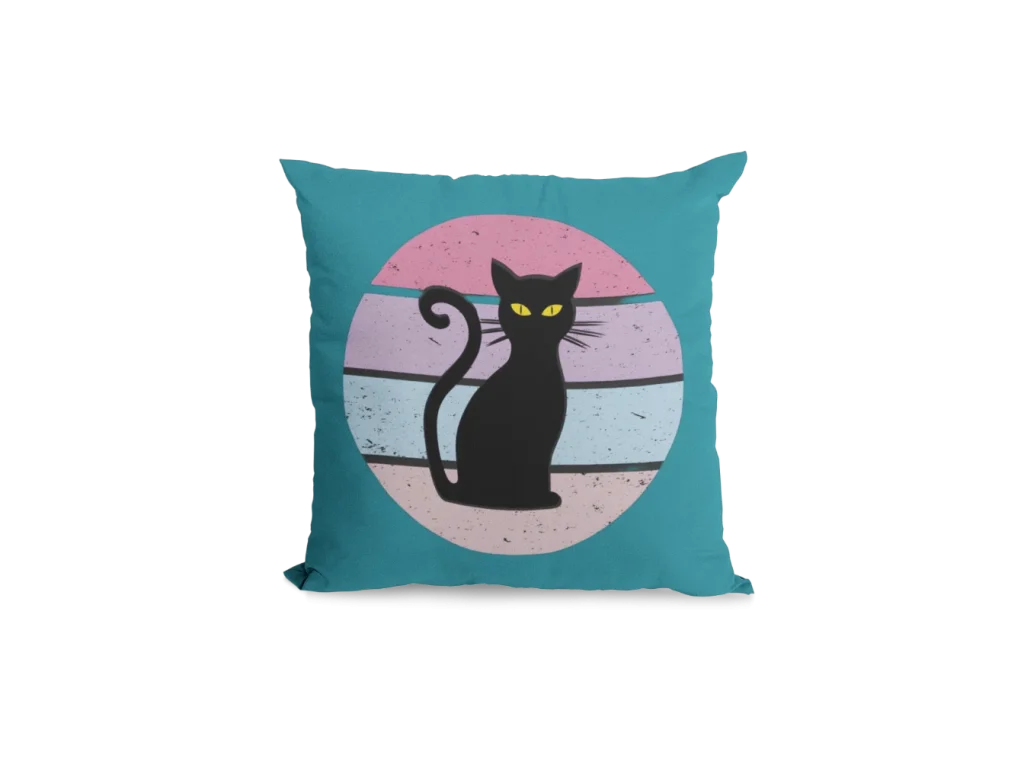 green Void Cat Pillowcase for black cat lovers