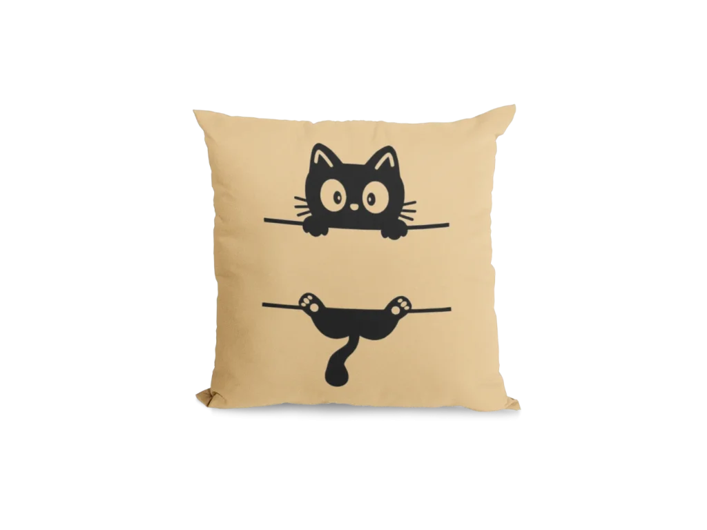 brown Void Cat Pillowcase for black cat lovers