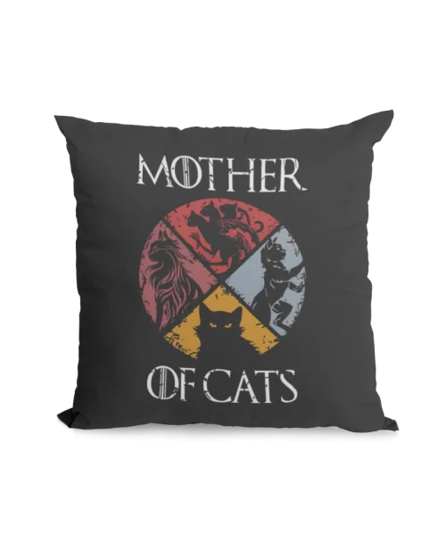 mother of cats black pillowcase for cat lovers