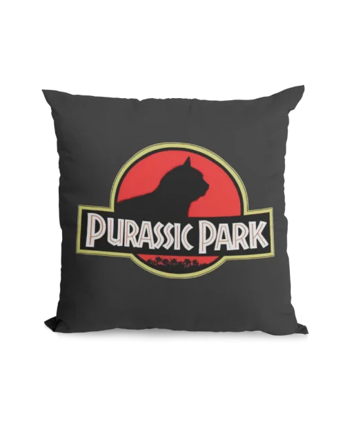 purassic park black pillowcase for cat lovers