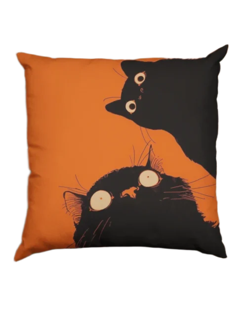 orange Void Cat Pillowcase for black cat lovers