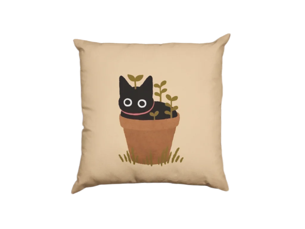 brown Void Cat Pillowcase for black cat lovers