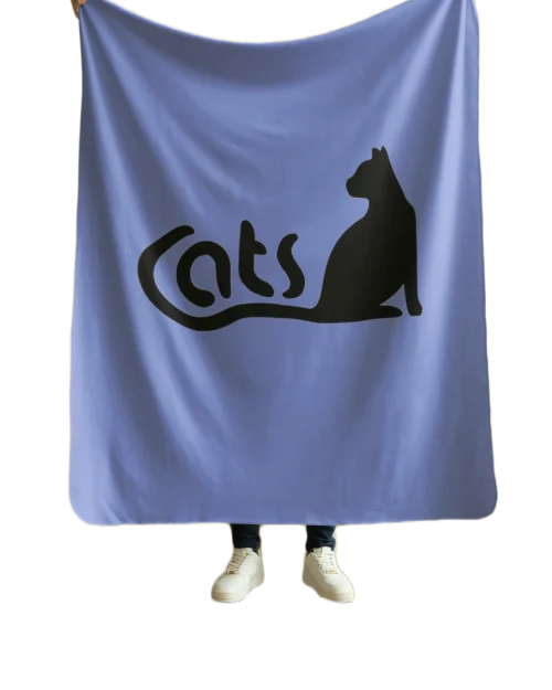 blue flannel blanket for black cat lovers