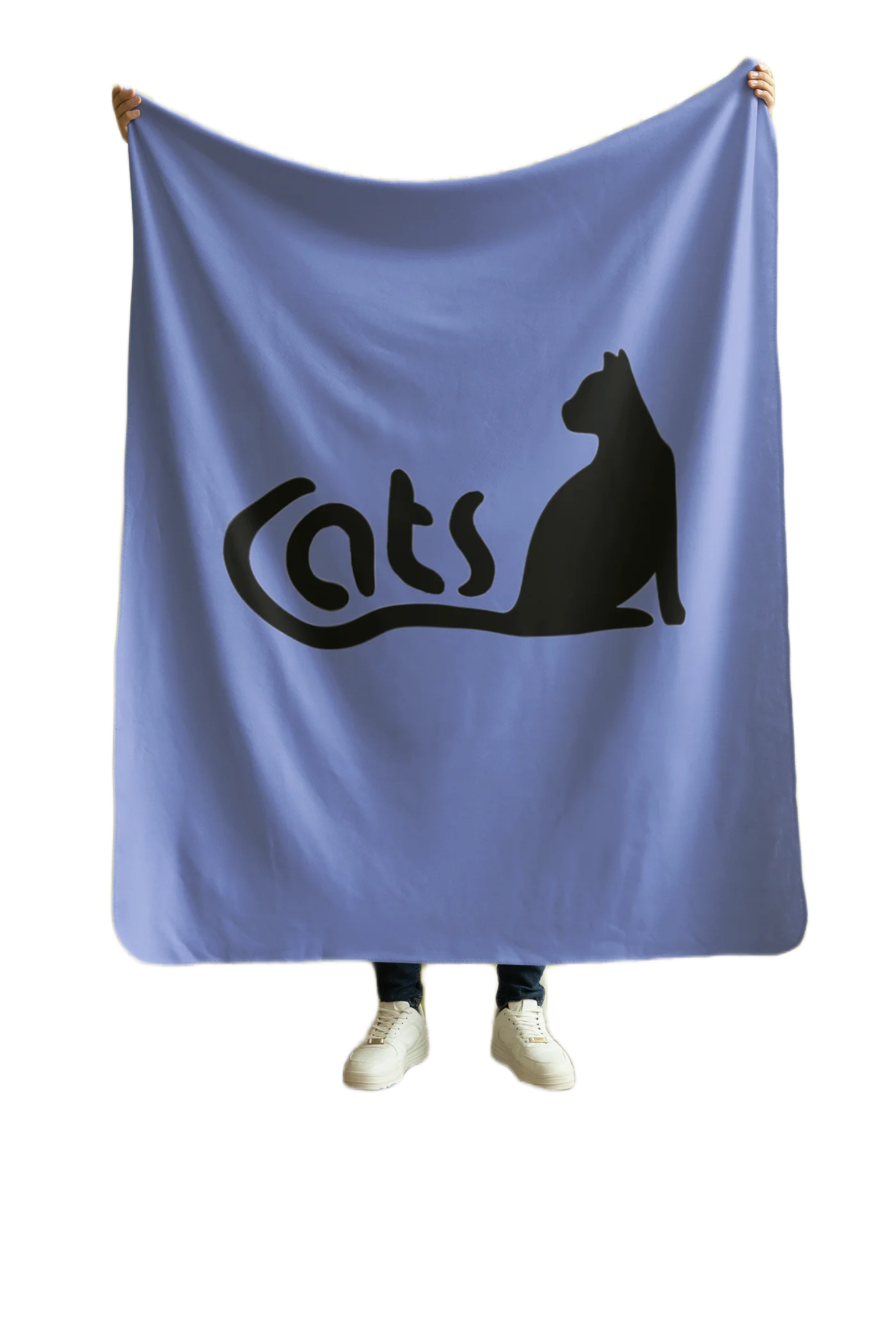 blue flannel blanket for black cat lovers