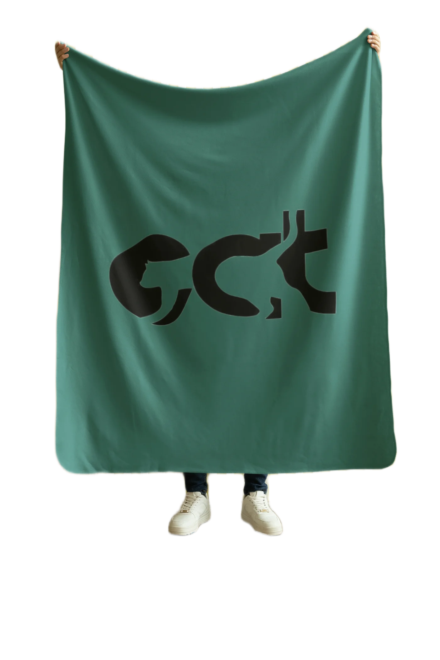 green flannel blanket for black cat lovers