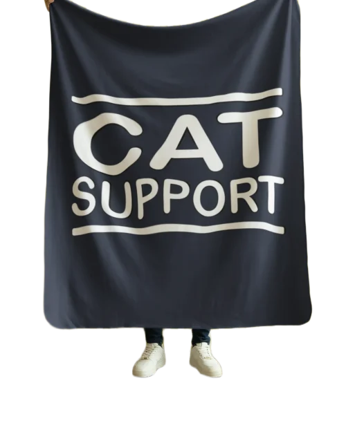 black flannel blanket for black cat lovers