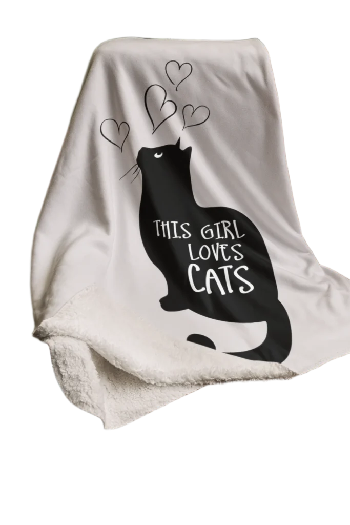 white flannel blanket for black cat lovers