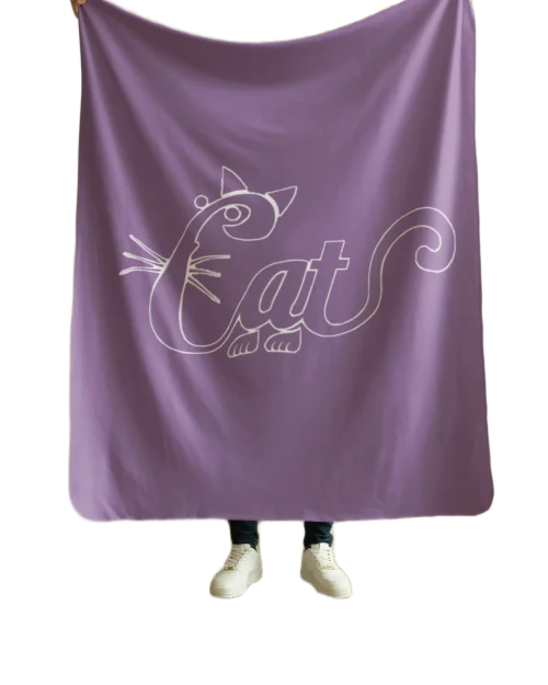 purple flannel blanket for black cat lovers