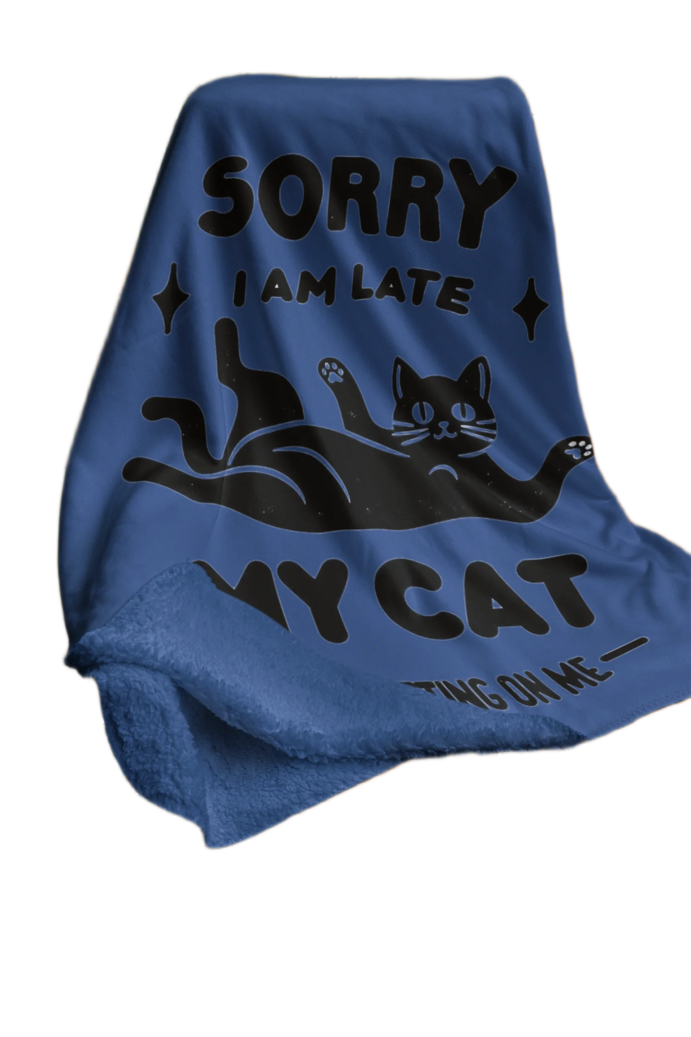 blue flannel blanket for black cat lovers