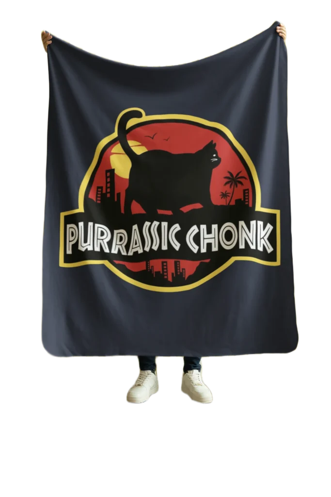 blue flannel blanket for black cat lovers