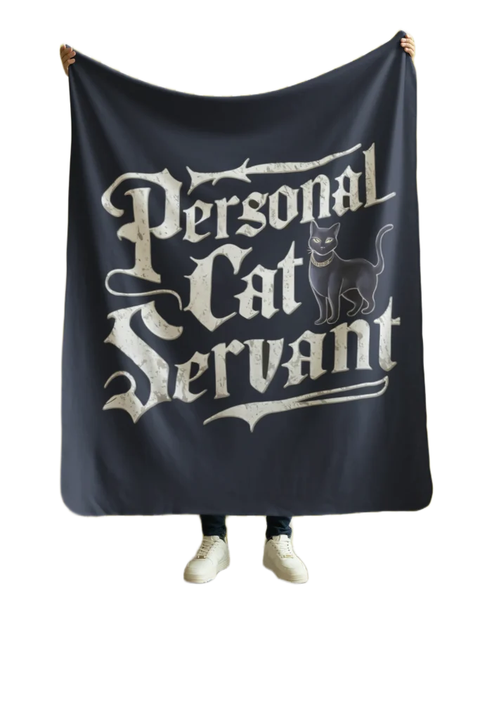 black flannel blanket for black cat lovers