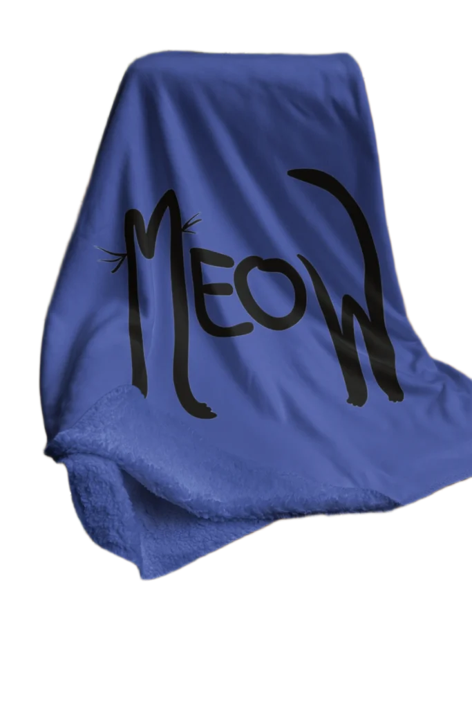 blue flannel blanket for black cat lovers