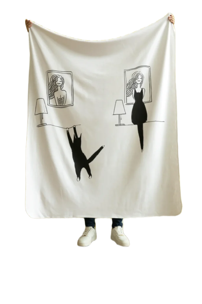 white flannel blanket for black cat lovers