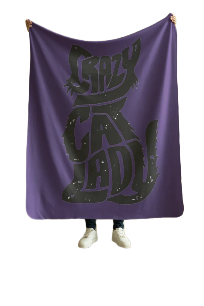 purple flannel blanket for black cat lovers