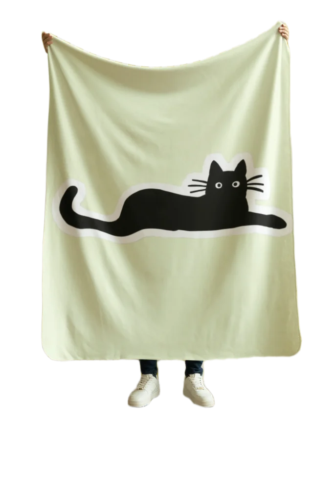 yellow flannel blanket for black cat lovers
