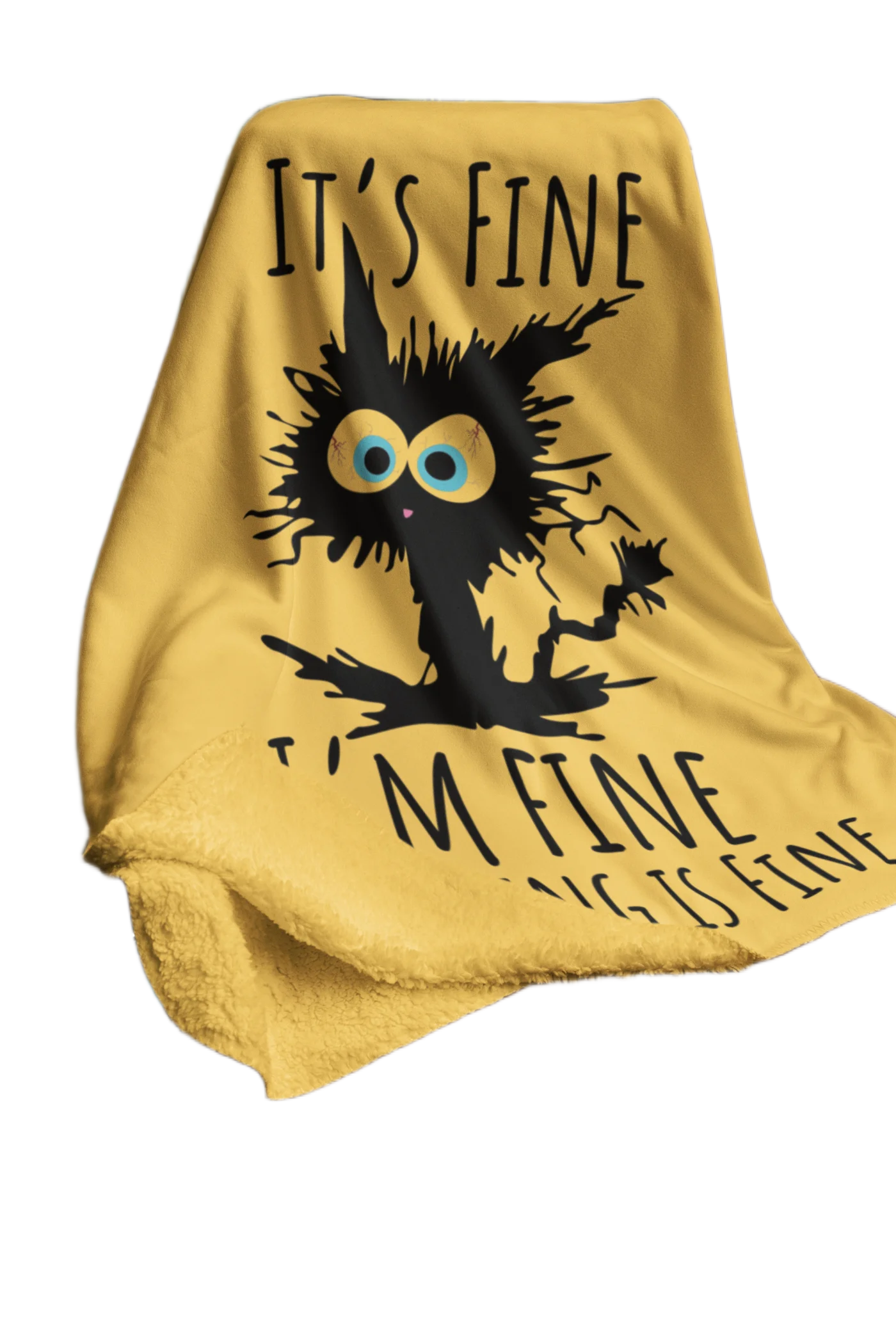 yellow flannel blanket for black cat lovers