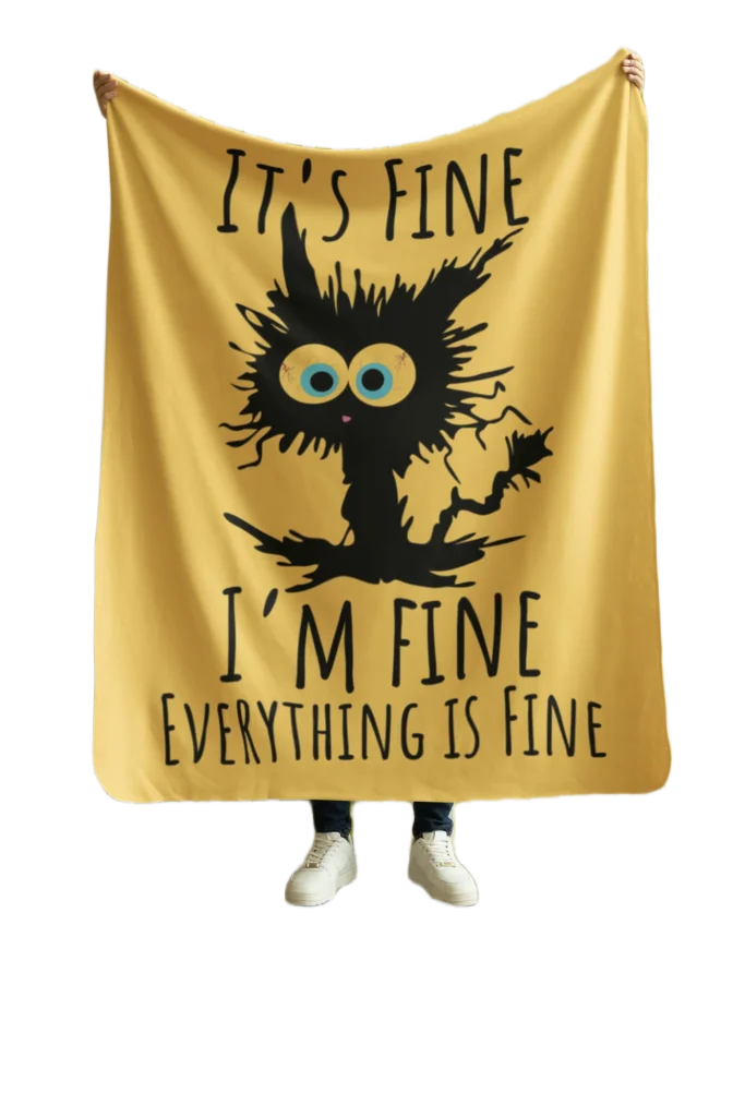 yellow flannel blanket for black cat lovers