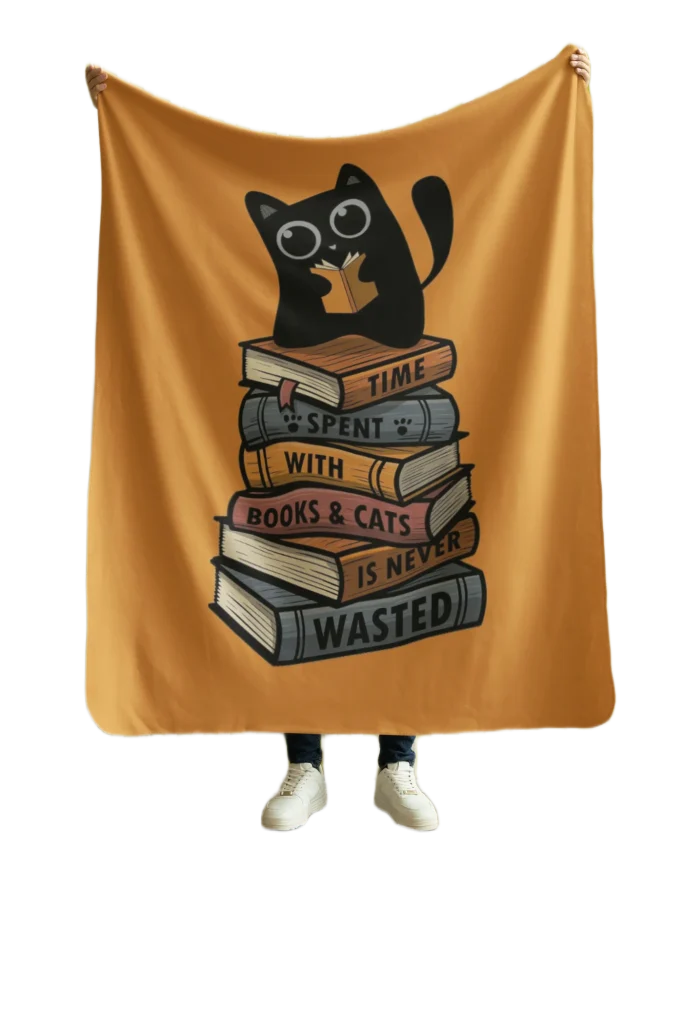 yellow flannel blanket for black cat lovers