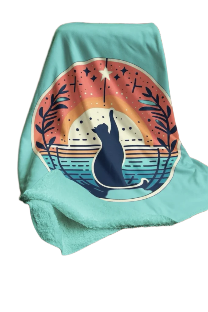 green flannel blanket for black cat lovers