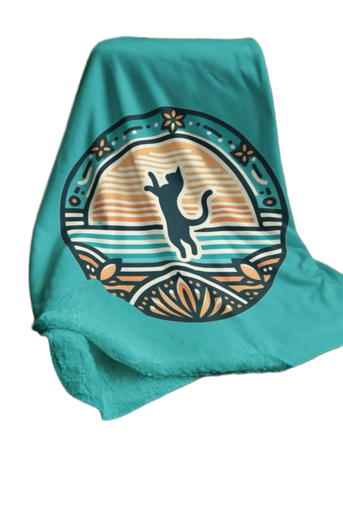 green flannel blanket for black cat lovers