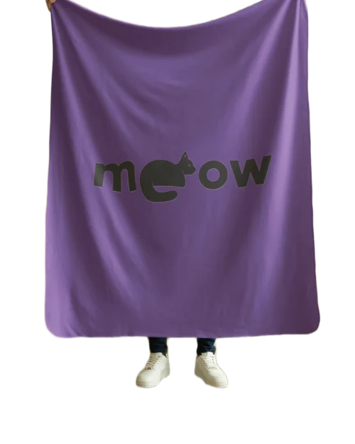meow purple blanket