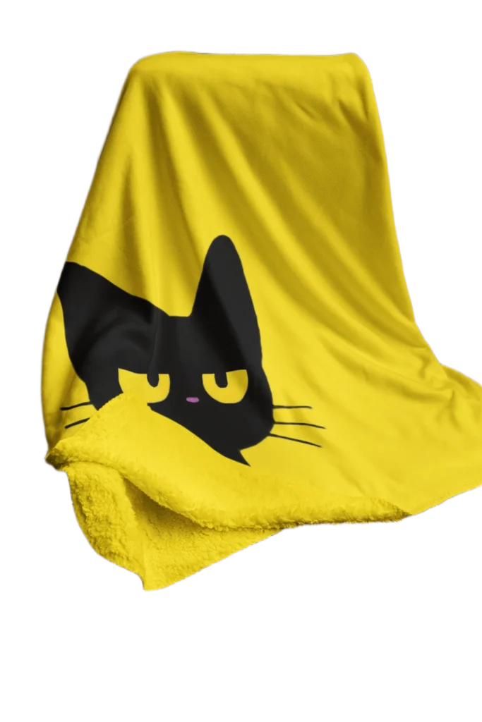 void cat lover yellow blanket