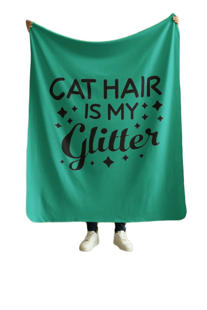 cat hair is my glitter blanket