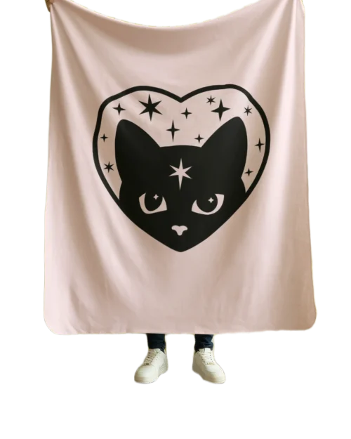 black cat lover blanket