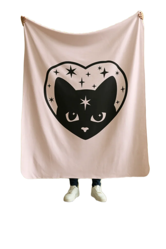 black cat lover blanket