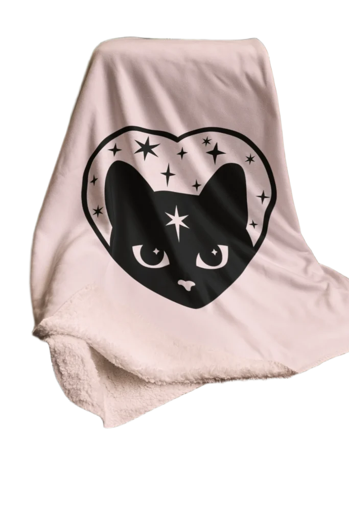 black cat lover blanket