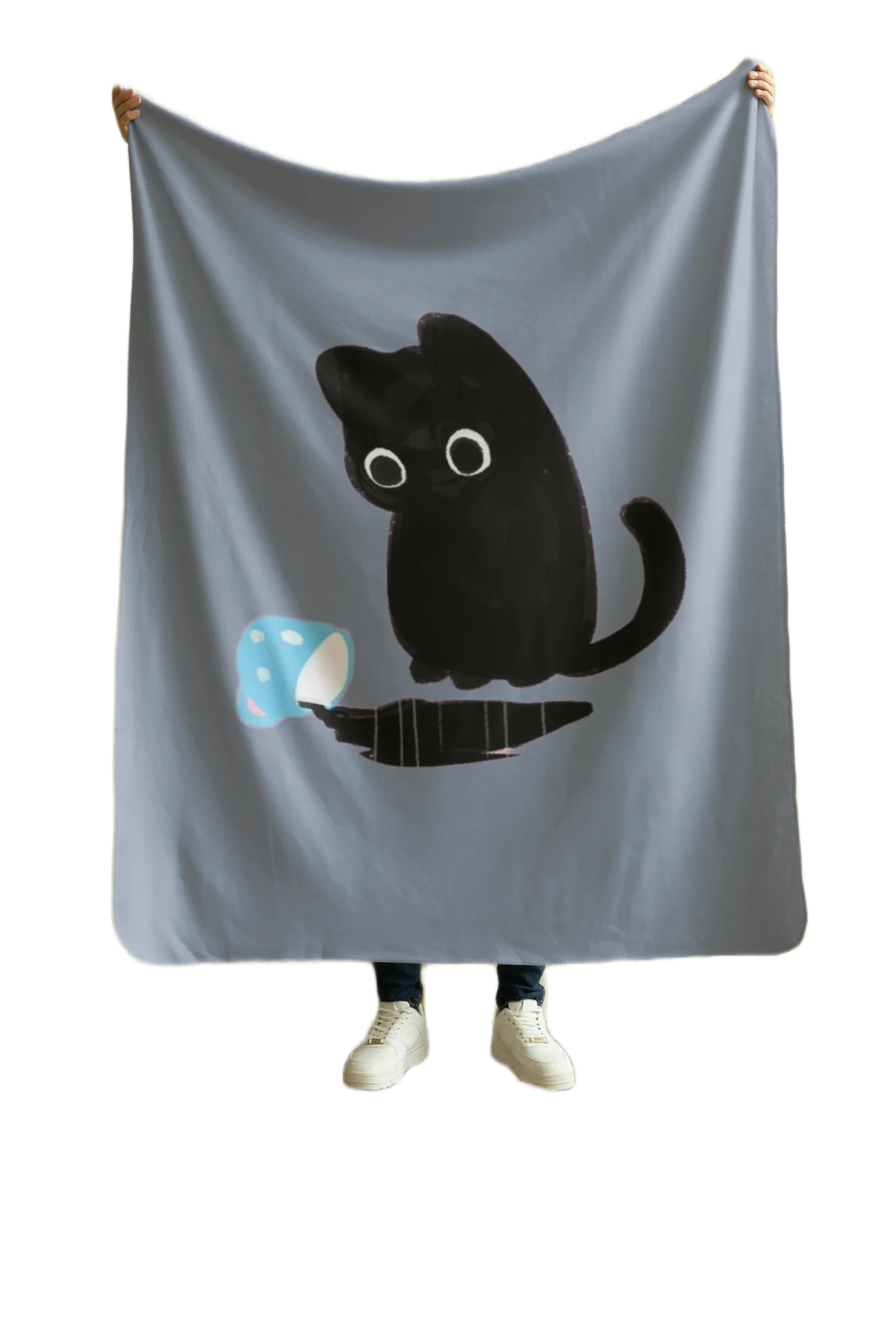 void cat lover blanket spilled coffeee