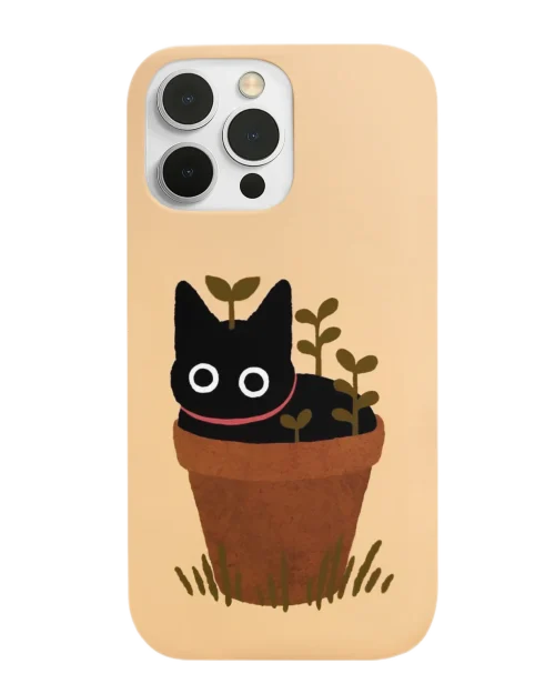 silicone tpu void cat lover phone case plant